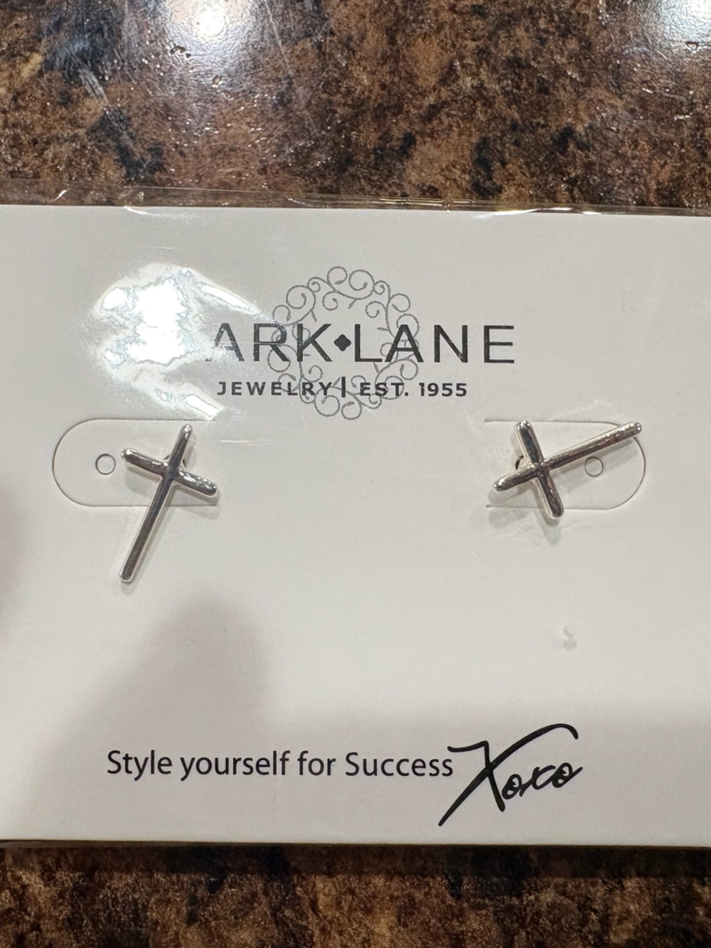 NWT - Park Lane Silver Cross Stud Earrings